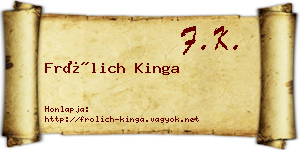 Frölich Kinga névjegykártya
