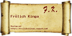 Frölich Kinga névjegykártya