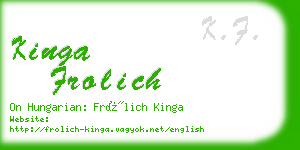 kinga frolich business card
